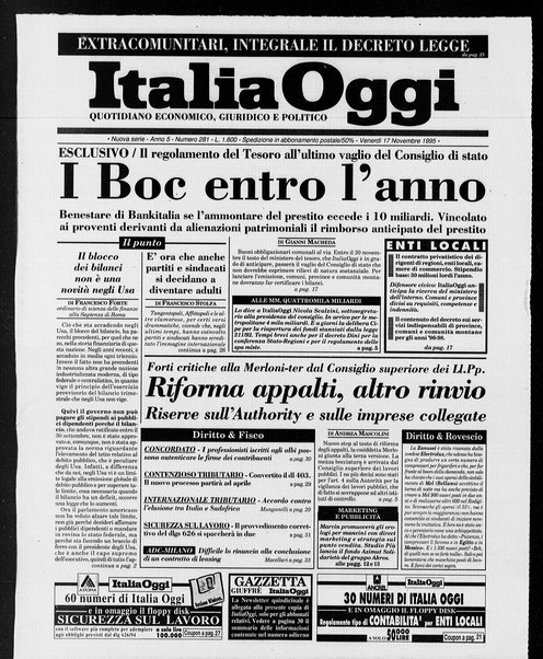 Italia oggi : quotidiano di economia finanza e politica